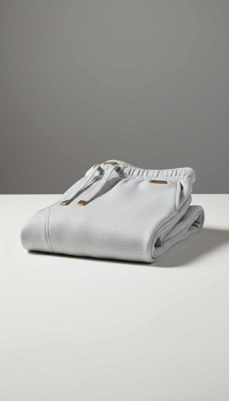 Sterling Silver Fleece Joggers Foil Accent