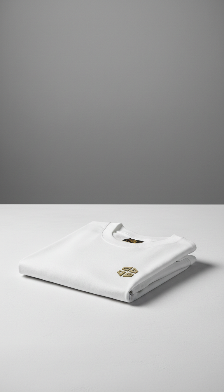 Chalk White Heavyweight Tee Metallic Detail
